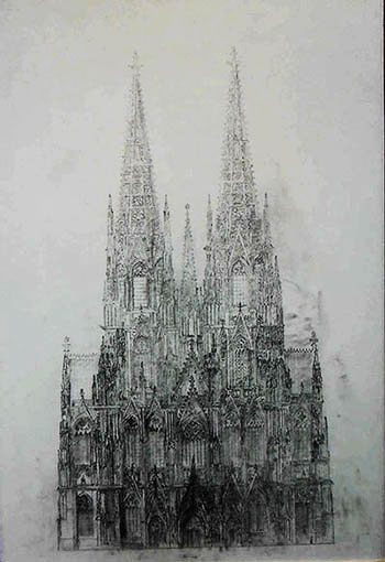 Vorzeichnung Kölner Dom
