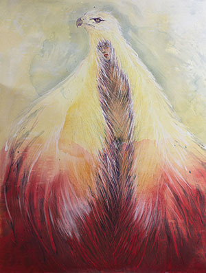 Mensch unter Gefieder