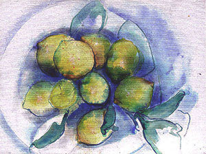 Aquarell von Zitronen